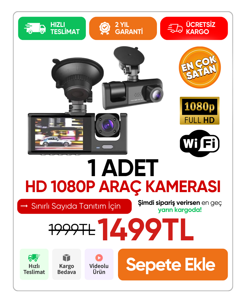 3 Kameralı Araç İçi Kamera